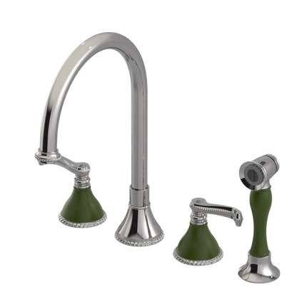 Rubinet Widespread Kitchen Set with Hand Spray Polished Nickel