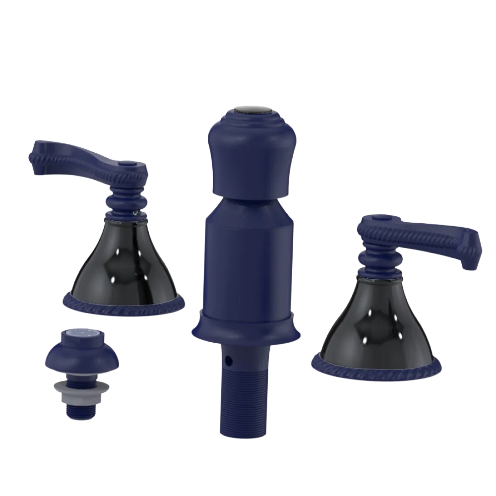 Rubinet Bidet Fitting with Spray, Diverter, and Vacum Breaker (Less Drain) Midnight Blue