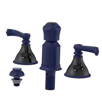 Rubinet Bidet Fitting with Spray, Diverter, and Vacum Breaker (Less Drain) Midnight Blue