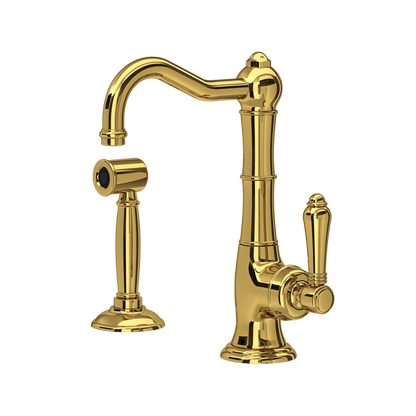 ROHL Cinquanta Single Hole Column Spout Kitchen Faucet With Sidespray