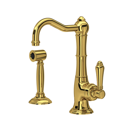 ROHL Cinquanta Single Hole Column Spout Kitchen Faucet With Sidespray