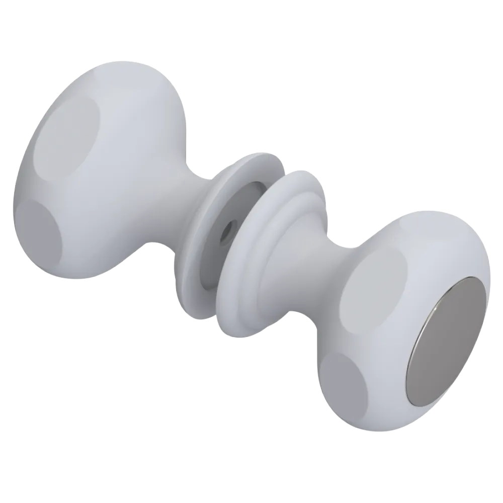 Rubinet Shower Door Knob (set) Matt White