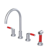 Rubinet Widespread Kitchen Set with Hand Spray Satin Chrome