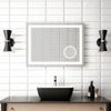 KALIA EFFECTLED-illuminated bathroom mirror with magnifying mirror - 32" x 24"