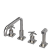 Rubinet Widespread Kitchen Set with Genesis Spout with Hand Spray Polished Nickel