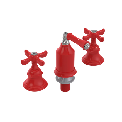 Rubinet Bidet Fitting with Spray, Diverter, and Vacum Breaker (Less Drain) Red