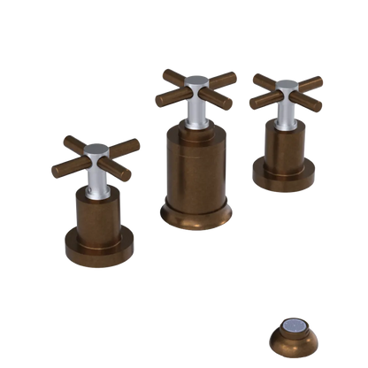 Rubinet Bidet Fitting with Spray, Diverter, and Vacuum Breaker (less drain) Tuscan Brass
