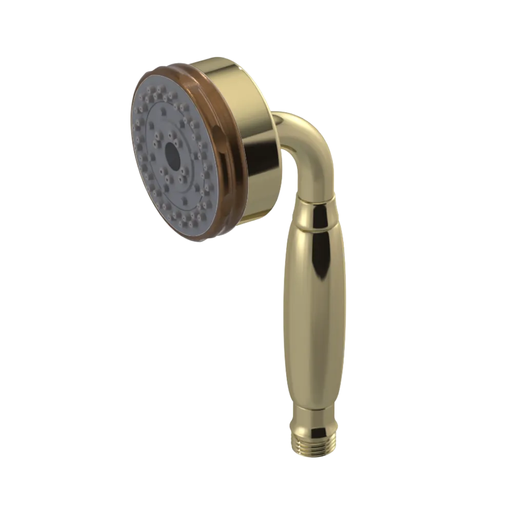 Rubinet 3 Function Hand Held Shower Only Natural Brass