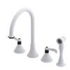 Rubinet Widespread Kitchen Set with Hand Spray Matt White