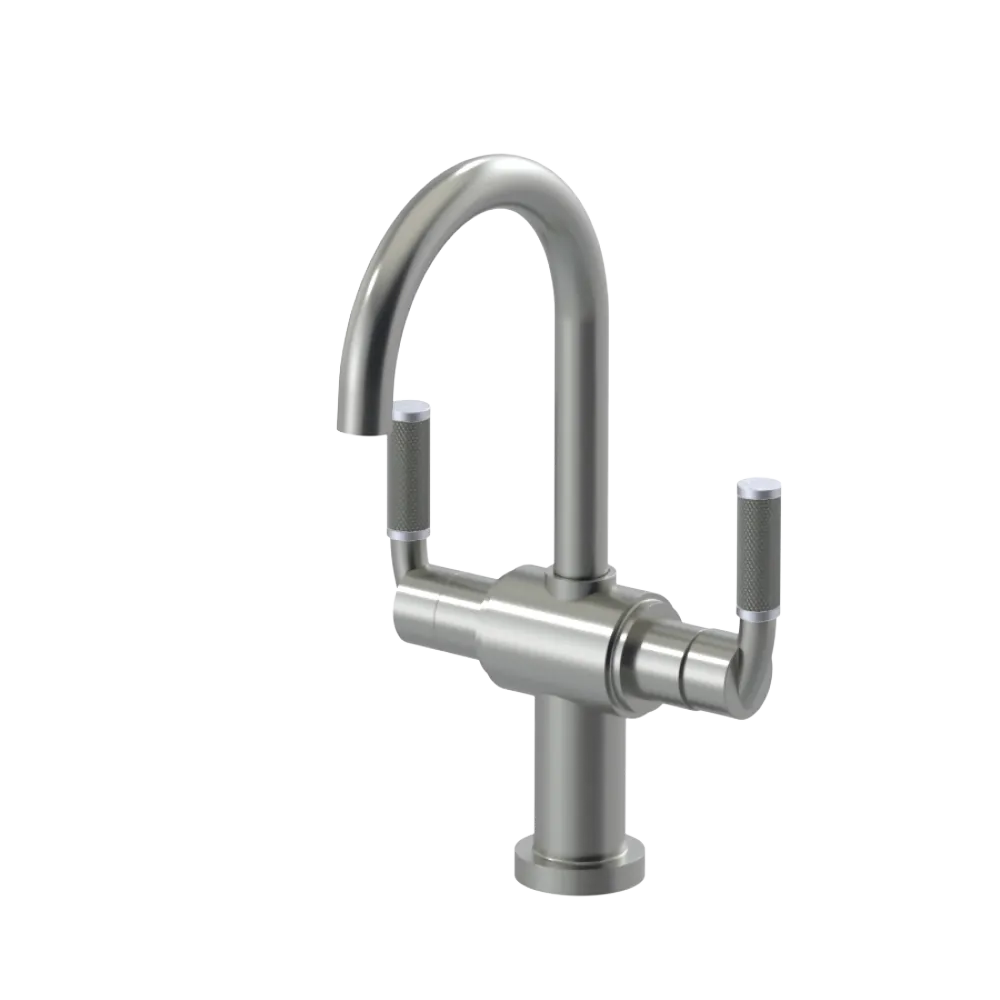 Rubinet Single Hole Dual Handle Lav. Set. (less drain) Satin Nickel