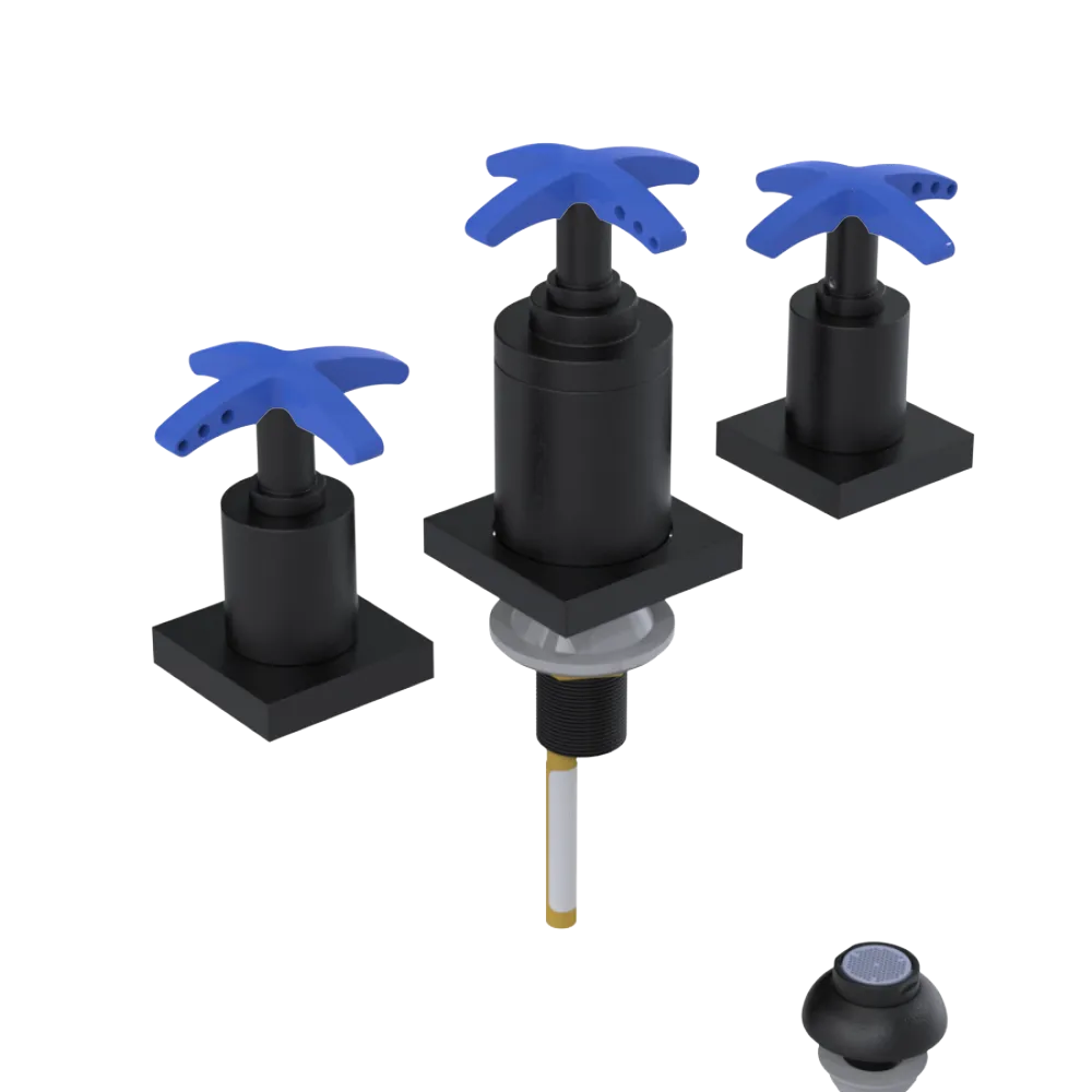 Rubinet Bidet Fitting with Spray, Diverter, and Vacuum Breaker (less drain) Matt Black