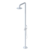 Rubinet Pressure Balance Outdoor Shower with Hand Held Shower & 10" Shower Head - 304 Stainless Steel Matt White