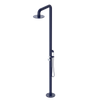 Rubinet Pressure Balance Outdoor Shower with Hand Held Shower & 10" Shower Head - 304 Stainless Steel Midnight Blue