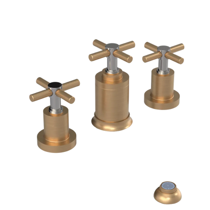 Rubinet Bidet Fitting with Spray, Diverter, and Vacuum Breaker (less drain) Satin Gold