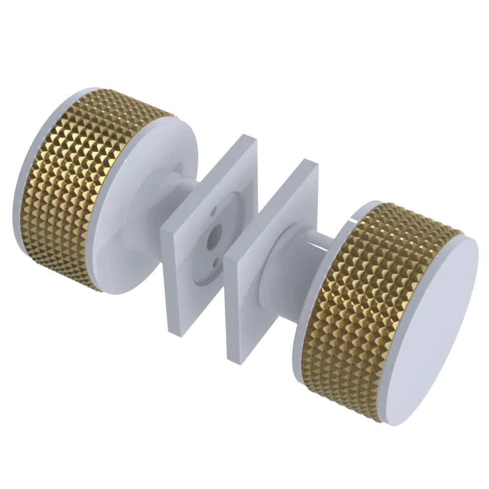 Rubinet Shower Door Knob (set) White