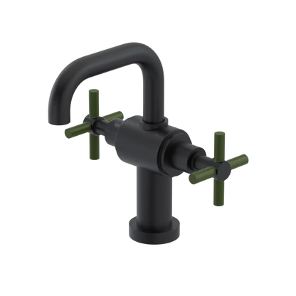 Rubinet Single Hole Dual Handle Lav. Set. (less drain) Matt Black