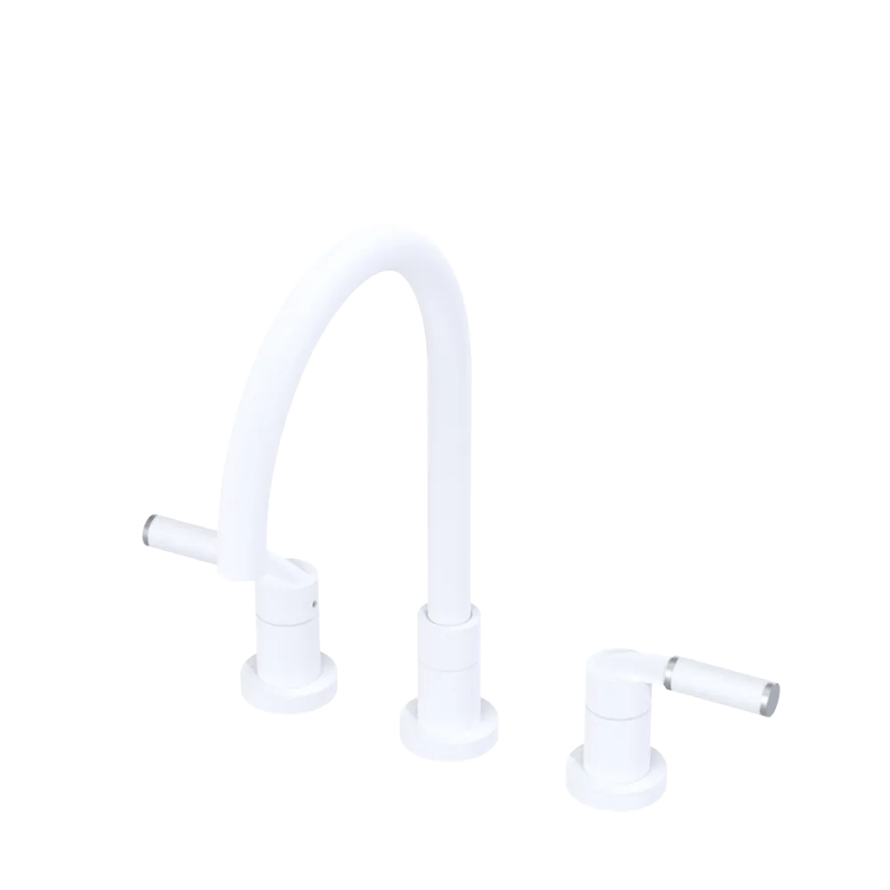 Rubinet Widespread Kitchen Set Matt White