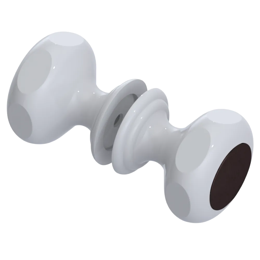 Rubinet Shower Door Knob (set) White