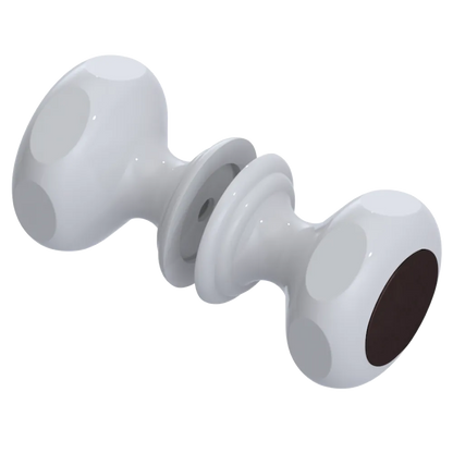 Rubinet Shower Door Knob (set) White