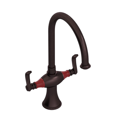 Rubinet Two Handle Single Hole Kitchen Set Tuscan Brass