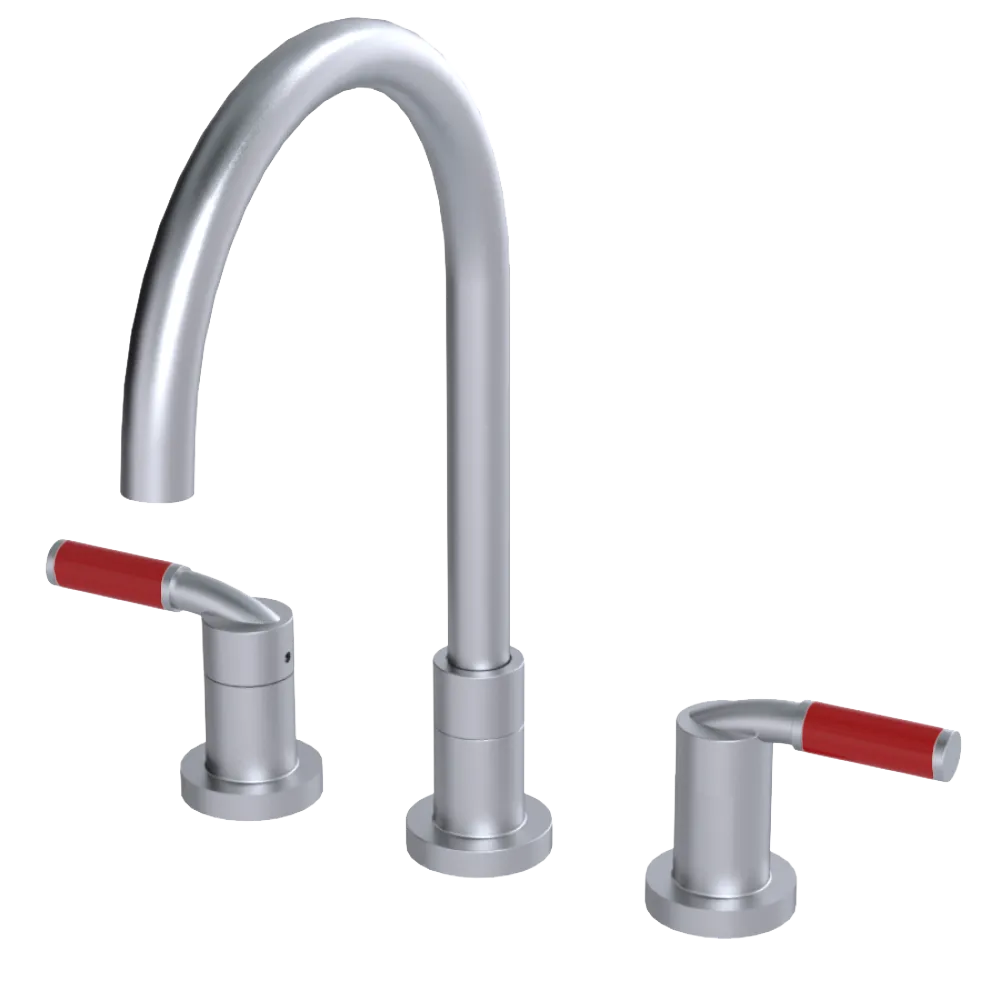 Rubinet Widespread Kitchen Set Satin Chrome