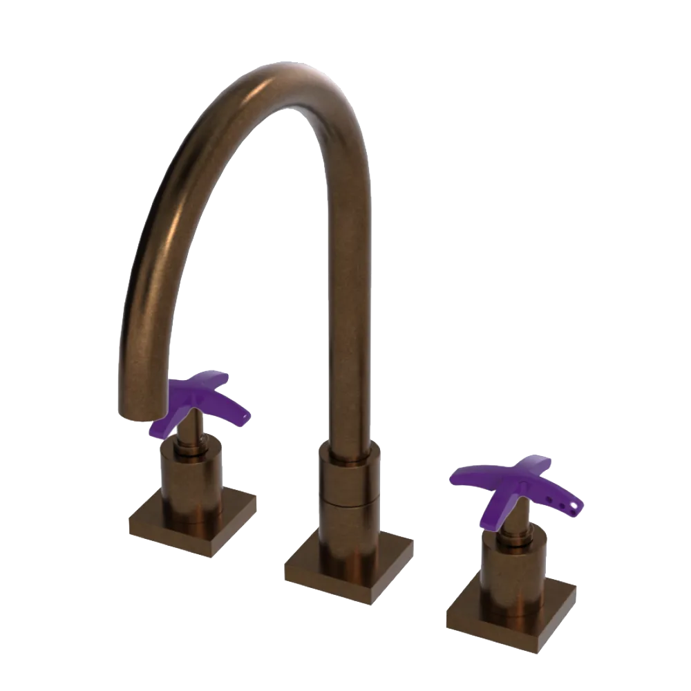 Rubinet Widespread Kitchen Set Tuscan Brass