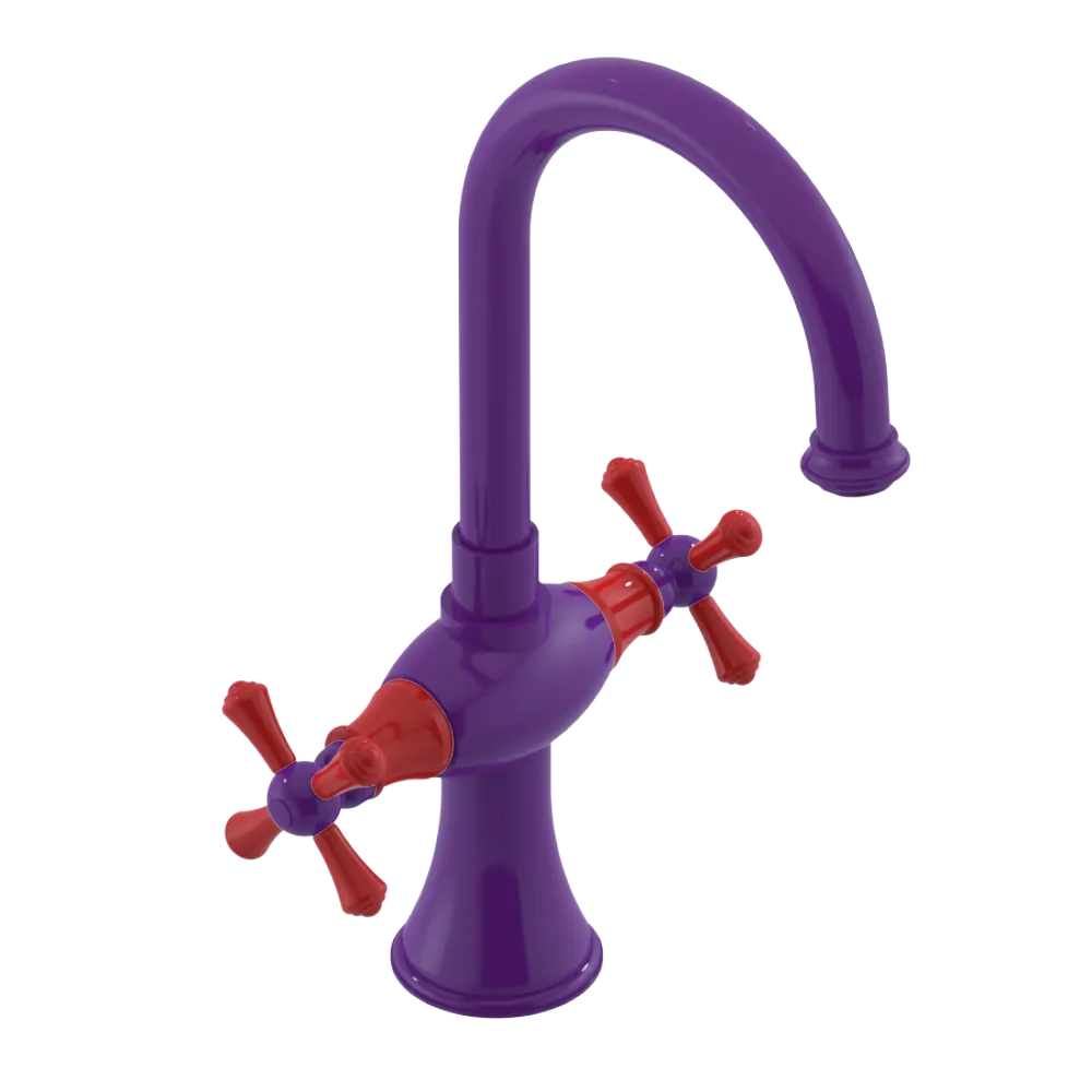 Rubinet Single Hole Dual Handle Lav. Set. (less drain) Purple Haze