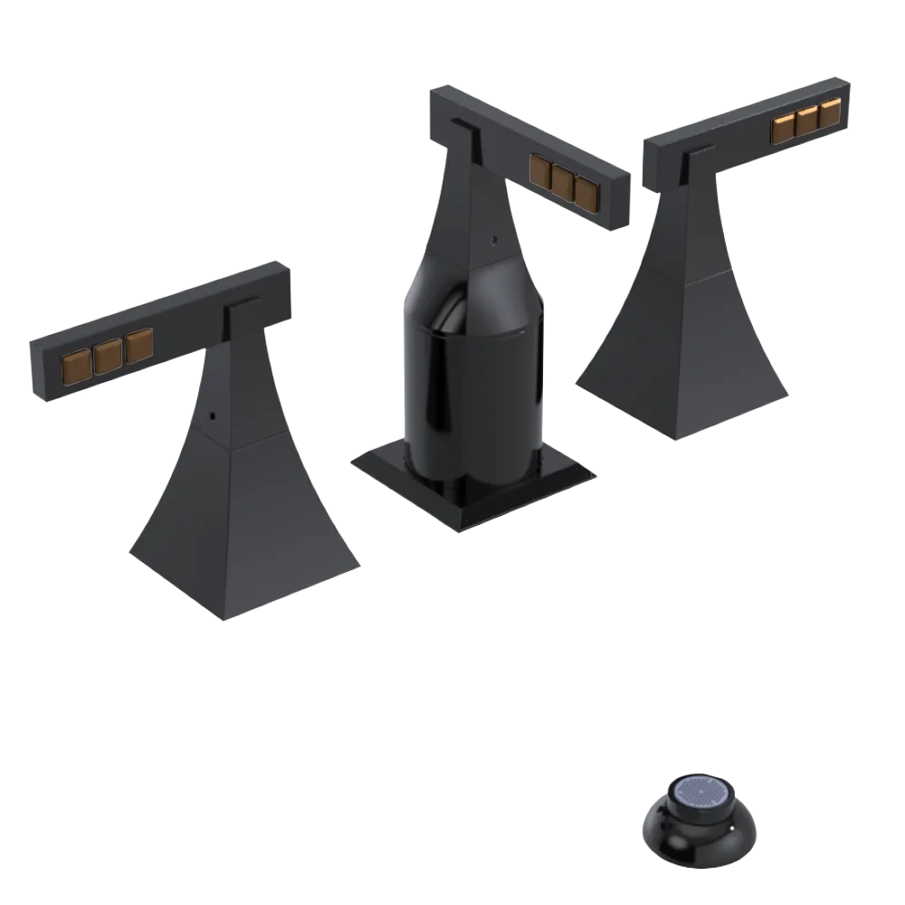 Rubinet Bidet Fitting with Spray, Diverter, and Vacum Breaker (Less Drain) Black