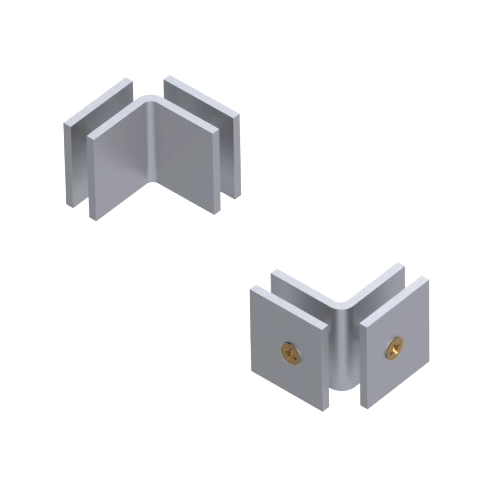 Rubinet 90 Glass to Glass Open Face Satin Chrome