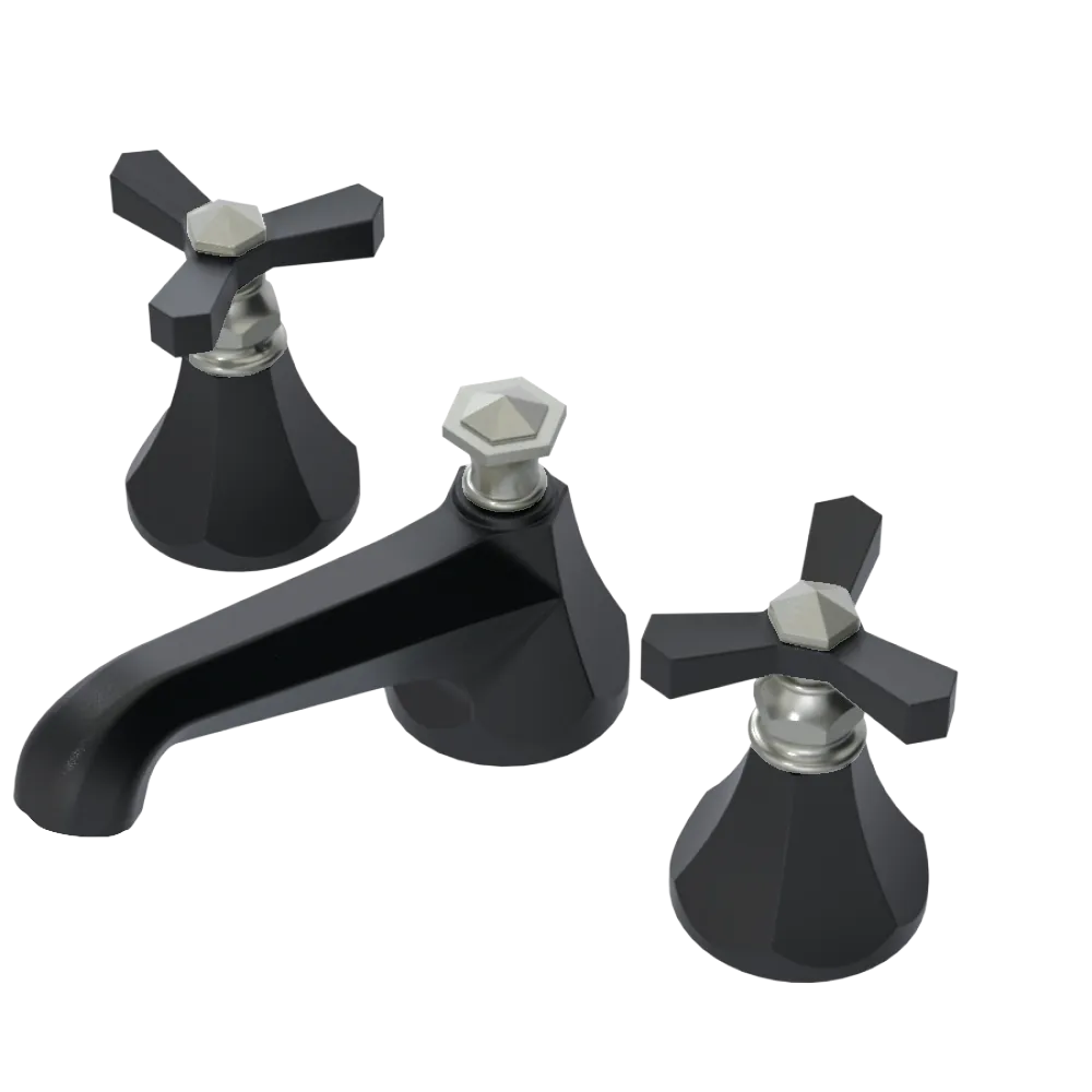 Rubinet Widespread Lav. Set. (less drain) Matt Black