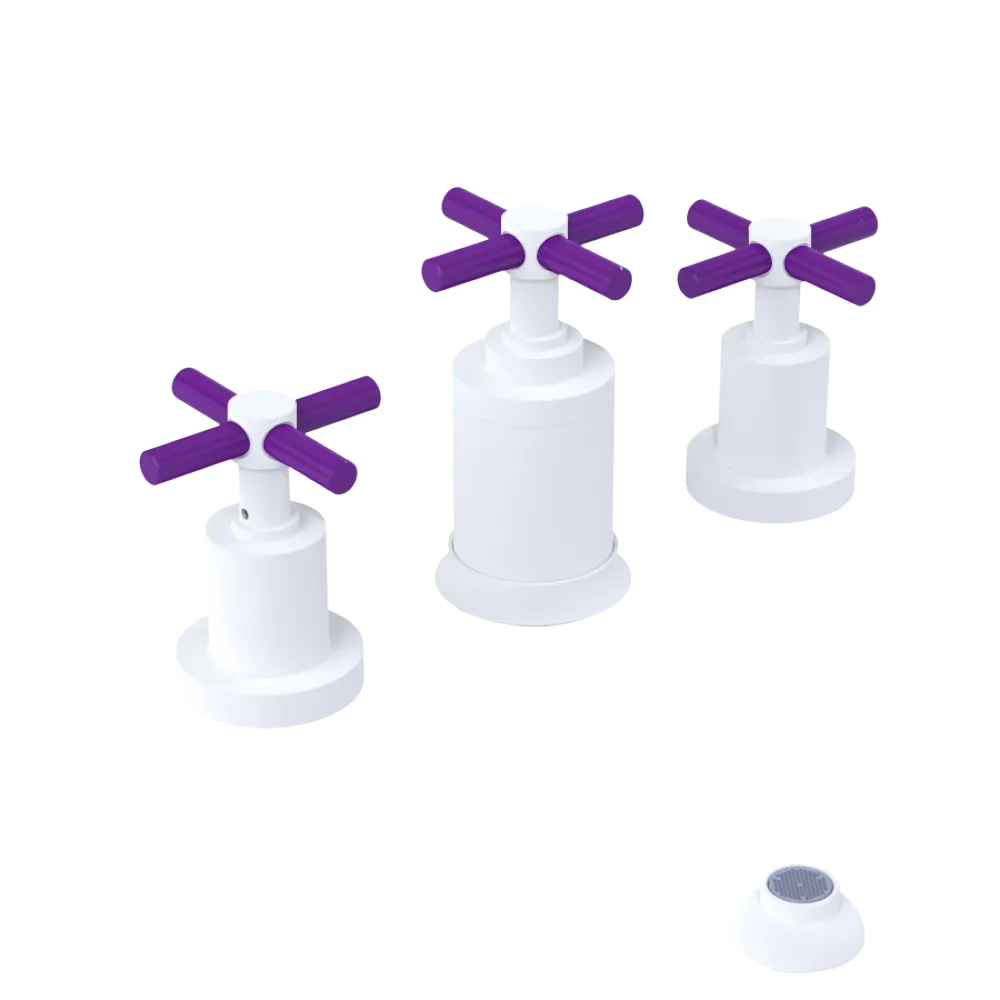 Rubinet Bidet Fitting with Spray, Diverter, and Vacuum Breaker (less drain) Matt White