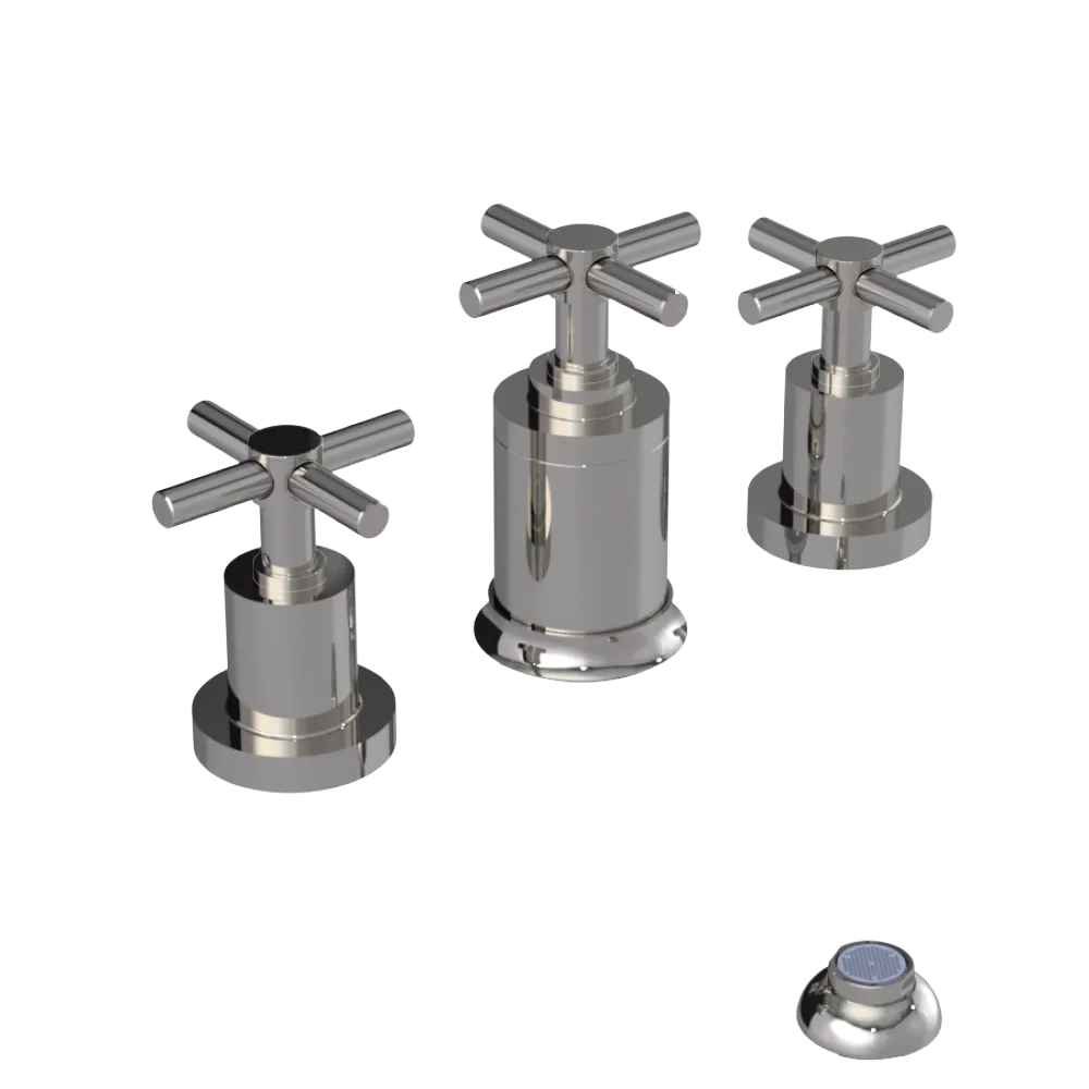 Rubinet Bidet Fitting with Spray, Diverter, and Vacuum Breaker (less drain) Polished Nickel