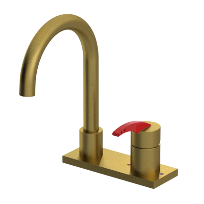 Rubinet 4" Centre Single Control Lav. Set. (less drain) Antique Brass Matt
