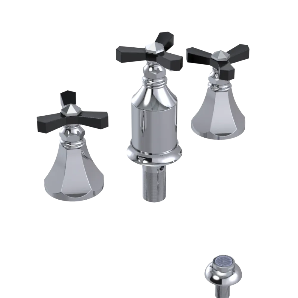 Rubinet Bidet Fitting with Spray, Diverter, and Vacum Breaker (Less Drain) Chrome