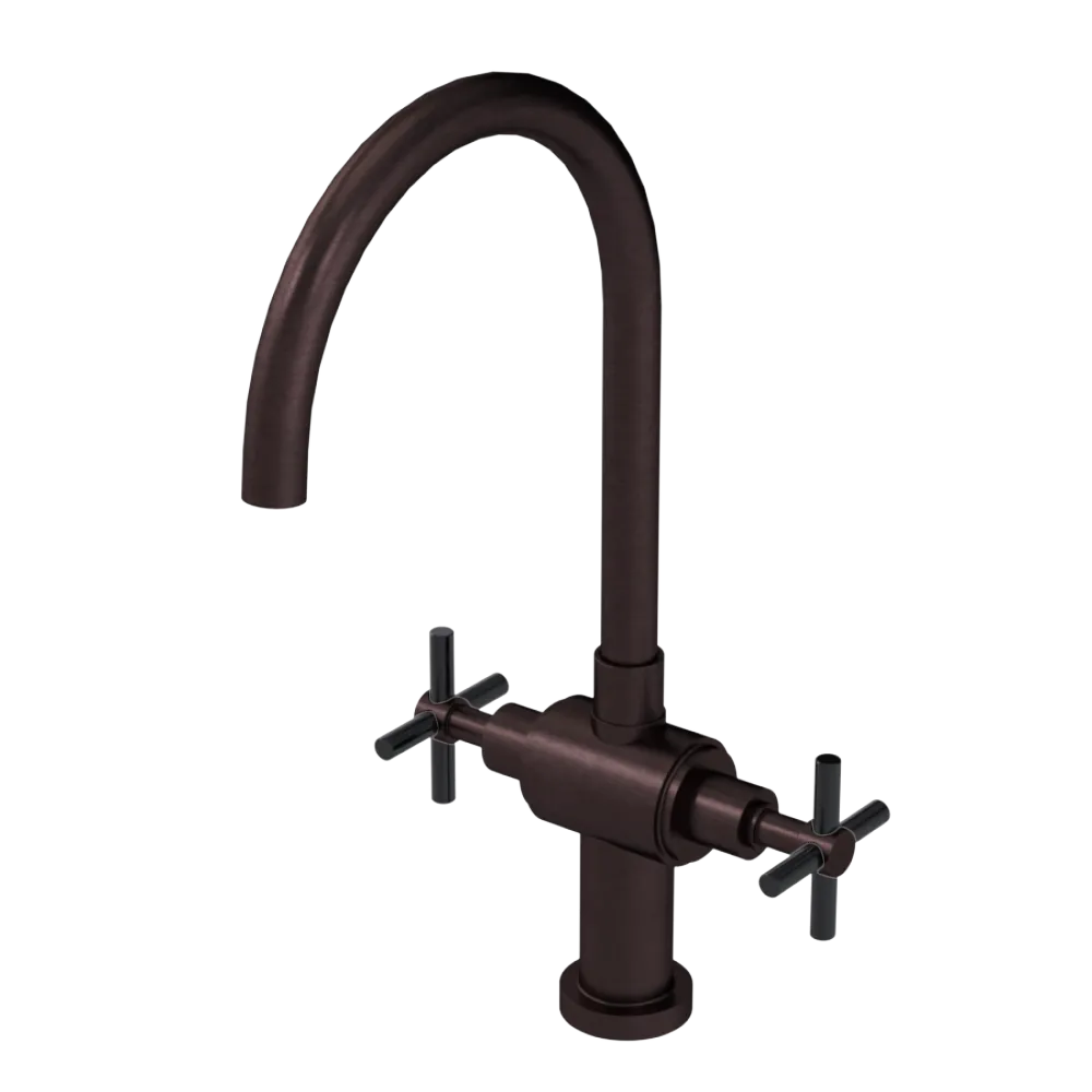 Rubinet Two Handle Single Hole Kitchen Set with LaSalle Spout Oil Rubbed Bronze
