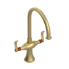 Rubinet Two Handle Single Hole Kitchen Set Satin Brass
