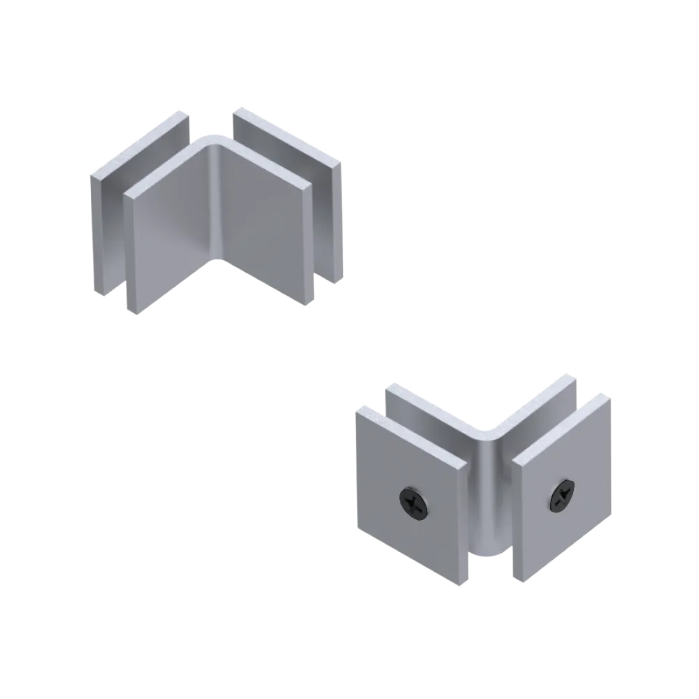 Rubinet 90 Glass to Glass Open Face Satin Chrome