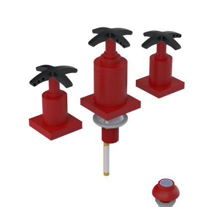 Rubinet Bidet Fitting with Spray, Diverter, and Vacuum Breaker (less drain) Maroon