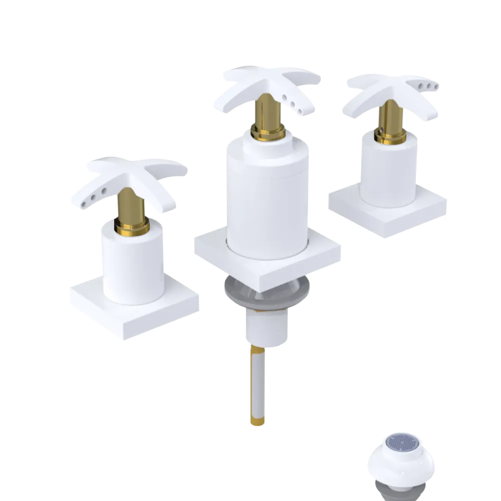 Rubinet Bidet Fitting with Spray, Diverter, and Vacuum Breaker (less drain) White