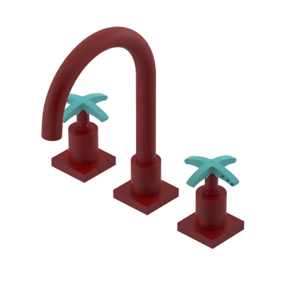 Rubinet Widespread Lav. Set. (less drain) Maroon