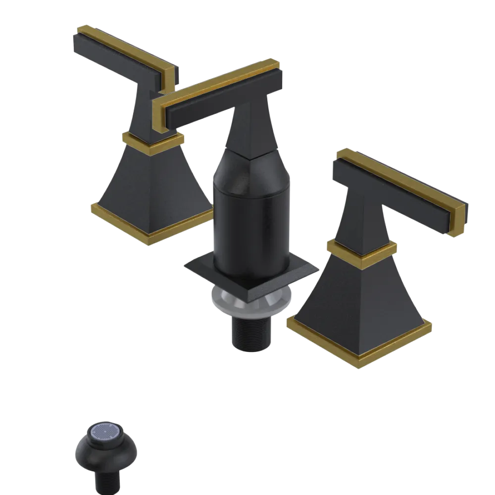 Rubinet Bidet Fitting with Spray, Diverter, and Vacum Breaker (Less Drain) Matt Black
