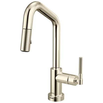Brizo Smarttouch Pull Down Prep Faucet With Angle Spout Knurled Handle