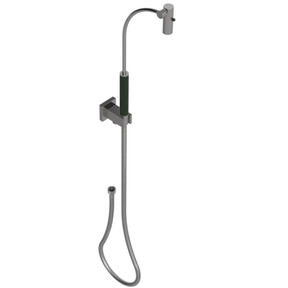 Rubinet Hand Held Shower Bidet with Extended Reach & Dual Function Spray Including Wall Bracket with Supply & Hose (Square) Polished Nickel