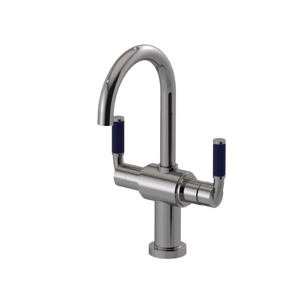 Rubinet Single Hole Dual Handle Lav. Set. (less drain) Polished Nickel