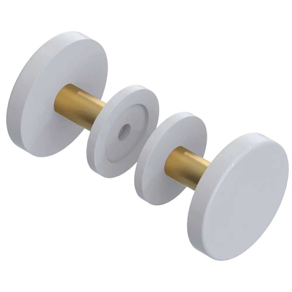 Rubinet Shower Door Knob (set) White