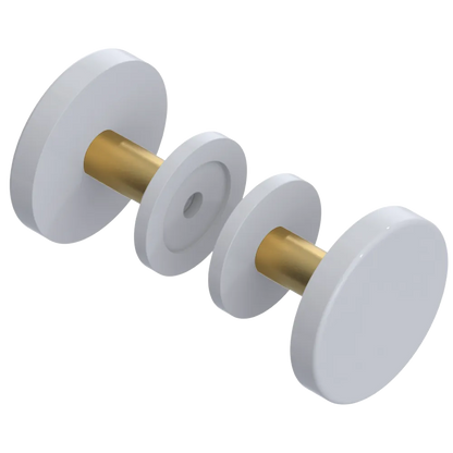 Rubinet Shower Door Knob (set) White
