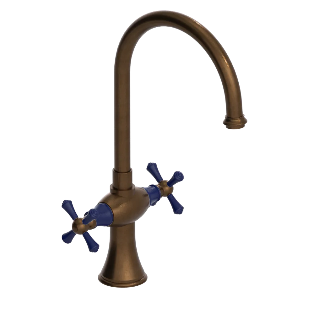 Rubinet Two Handle Single Hole Kitchen Set Tuscan Brass