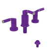 Rubinet Bidet Fitting with Spray, Diverter, and Vacuum Breaker (less drain) Purple Haze