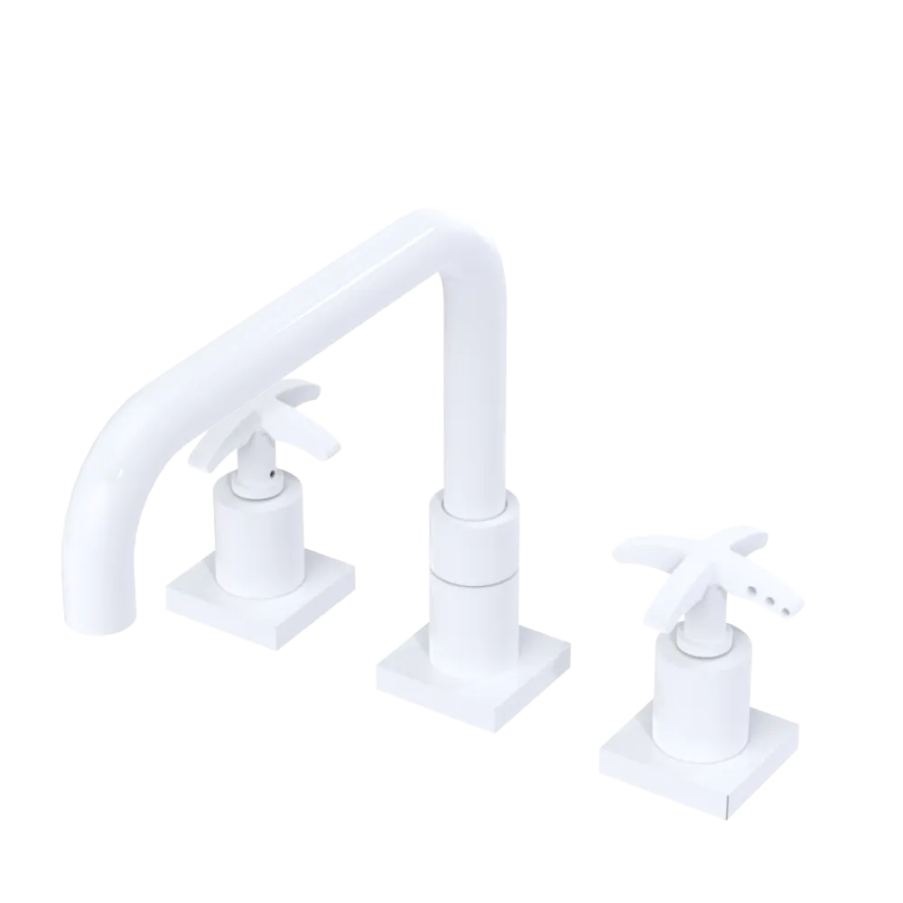 Rubinet Widespread Kitchen Set with Genesis Spout White