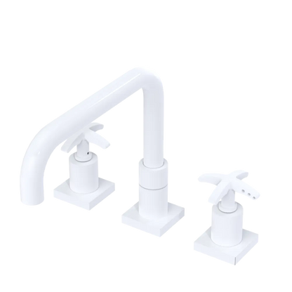 Rubinet Widespread Kitchen Set with Genesis Spout White
